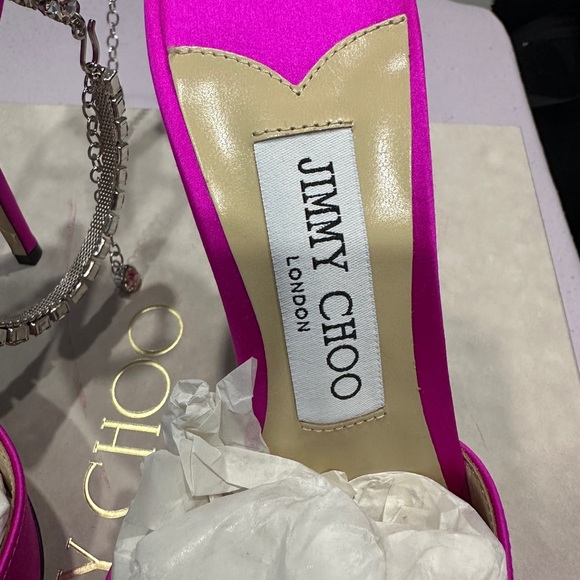 Jimmy Choo Women's Pink Satin Heels - Picture 5 of 10
